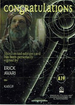 2002 Rittenhouse Stargate SG-1 Season 4 - Autographs #A19 Erick Avari Back