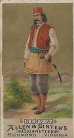 1886 Allen & Ginter Natives in Costume (N16) #NNO Servia Front