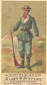 1886 Allen & Ginter Natives in Costume (N16) #NNO Switzerland Front