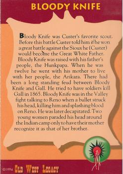 1994 Old West Legacy Publishing Little Big Horn #16 Bloody Knife Back