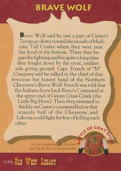 1994 Old West Legacy Publishing Little Big Horn #26 Brave Wolf Back