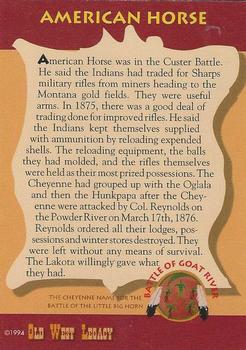 1994 Old West Legacy Publishing Little Big Horn #30 American Horse Back
