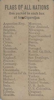1887 Allen & Ginter Flags of All Nations (N9) #NNO Belgium Back