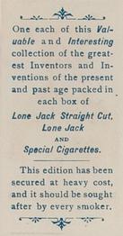 1887 Lone Jack Inventors and Inventions (N365) #NNO Sir Richard Arkwright Back