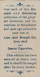 1887 Lone Jack Inventors and Inventions (N365) #NNO Capt. James B. Eads Back