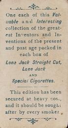 1887 Lone Jack Inventors and Inventions (N365) #NNO Michael Faraday Back