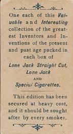 1887 Lone Jack Inventors and Inventions (N365) #NNO Johann Gutenberg Back