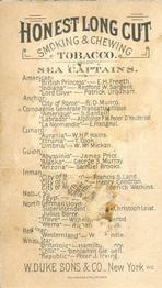1887 Honest Long Cut Sea Captains (N127) #NNO E. Frangeul Back