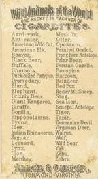 1888 Allen & Ginter Wild Animals of the World (N25) #NNO Zebu Back