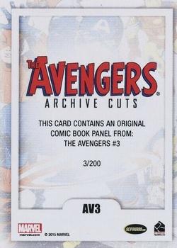 2015 Rittenhouse Marvel The Avengers Silver Age - Archive Cuts - The Avengers #AV3 The Avengers #3 Back
