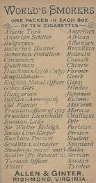 1888 Allen & Ginter World's Smokers (N33) #NNO Seyditz Cuirassier Back