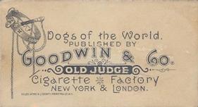 1890 Goodwin & Co. Dogs of the World (N163) #NNO Pug Back