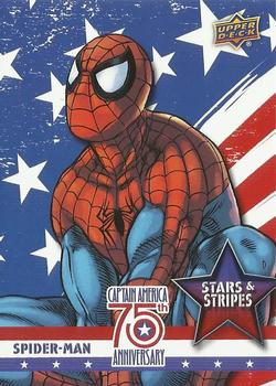 2016 Upper Deck Captain America 75th Anniversary - Stars and Stripes #SS-2 Spider-Man Front