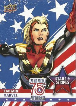 2016 Upper Deck Captain America 75th Anniversary - Stars and Stripes #SS-7 Captain Marvel Front