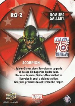 2016 Upper Deck Captain America 75th Anniversary - Rogues Gallery #RG-2 Scorpion Back
