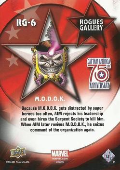 2016 Upper Deck Captain America 75th Anniversary - Rogues Gallery #RG-6 M.O.D.O.K. Back