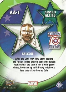 2016 Upper Deck Captain America 75th Anniversary - Armed Allies #AA-1 Falcon Back
