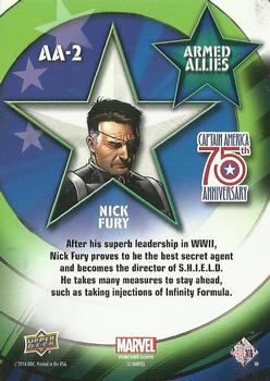 2016 Upper Deck Captain America 75th Anniversary - Armed Allies #AA-2 Nick Fury Back