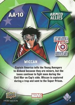 2016 Upper Deck Captain America 75th Anniversary - Armed Allies #AA-10 Wiccan Back
