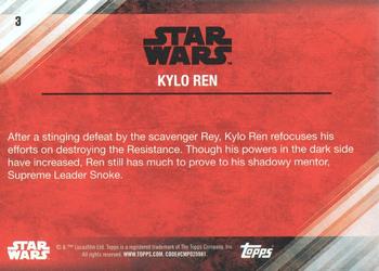 2017 Topps Star Wars: The Last Jedi - Blue #3 Kylo Ren Back