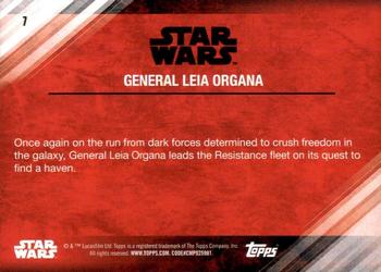 2017 Topps Star Wars: The Last Jedi - Blue #7 General Leia Organa Back