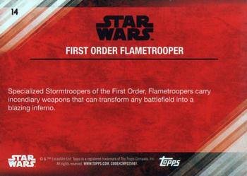 2017 Topps Star Wars: The Last Jedi - Blue #14 First Order Flametrooper Back