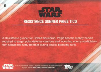 2017 Topps Star Wars: The Last Jedi - Blue #19 Resistance Gunner Paige Tico Back