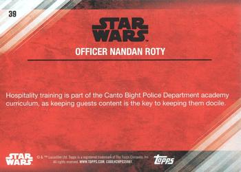 2017 Topps Star Wars: The Last Jedi - Blue #39 Officer Nandan Roty Back