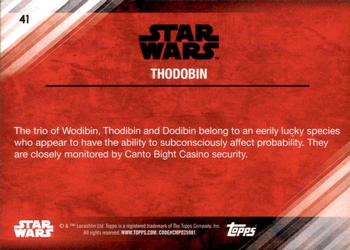 2017 Topps Star Wars: The Last Jedi - Blue #41 Thodobin Back
