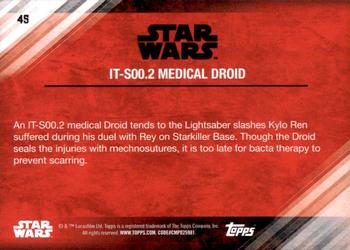 2017 Topps Star Wars: The Last Jedi - Blue #45 IT-S00.2 Medical Droid Back