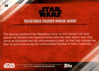 2017 Topps Star Wars: The Last Jedi - Blue #46 Resistance Cruiser Bridge Guard Back