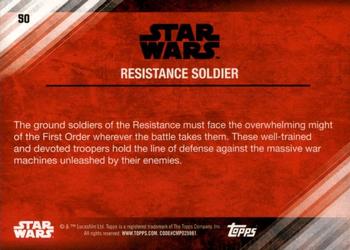 2017 Topps Star Wars: The Last Jedi - Blue #50 Resistance Soldier Back