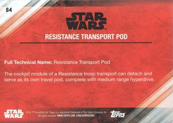 2017 Topps Star Wars: The Last Jedi - Blue #64 Resistance Transport Pod Back