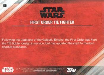 2017 Topps Star Wars: The Last Jedi - Blue #69 First Order TIE Fighter Back