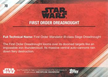 2017 Topps Star Wars: The Last Jedi - Blue #70 First Order Dreadnought Back