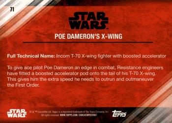 2017 Topps Star Wars: The Last Jedi - Blue #71 Poe Dameron's X-wing Back