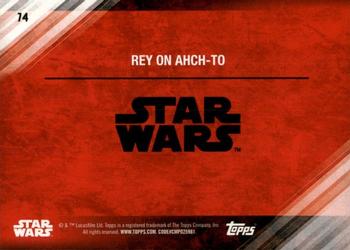2017 Topps Star Wars: The Last Jedi - Blue #74 Rey on Ahch-To Back