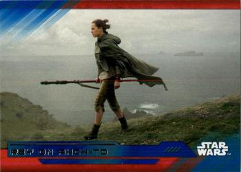 2017 Topps Star Wars: The Last Jedi - Blue #74 Rey on Ahch-To Front