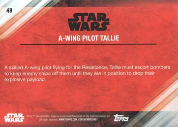 2017 Topps Star Wars: The Last Jedi - Green #49 A-wing Pilot Tallie Back