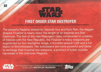 2017 Topps Star Wars: The Last Jedi - Green #62 First Order Star Destroyer Back