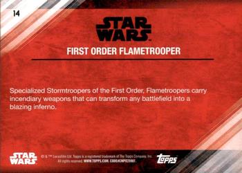 2017 Topps Star Wars: The Last Jedi - Purple #14 First Order Flametrooper Back