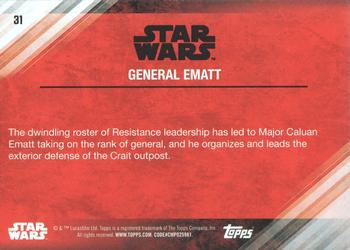 2017 Topps Star Wars: The Last Jedi - Purple #31 General Ematt Back