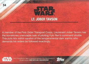 2017 Topps Star Wars: The Last Jedi - Purple #54 Lt. Jober Tavson Back
