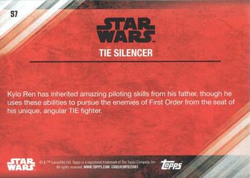 2017 Topps Star Wars: The Last Jedi - Purple #57 TIE Silencer Back