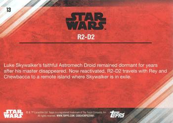 2017 Topps Star Wars: The Last Jedi - Red #13 R2-D2 Back