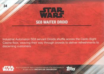 2017 Topps Star Wars: The Last Jedi - Red #34 SE8 Waiter Droid Back