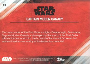 2017 Topps Star Wars: The Last Jedi - Red #53 Captain Moden Canady Back