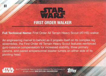 2017 Topps Star Wars: The Last Jedi - Red #61 First Order Walker Back