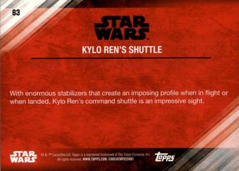 2017 Topps Star Wars: The Last Jedi - Red #63 Kylo Ren's Shuttle Back