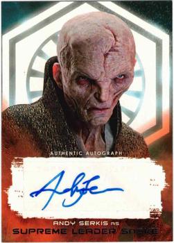 2017 Topps Star Wars: The Last Jedi - Autographs Red #A-AS Andy Serkis Front